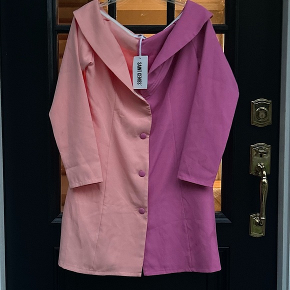 SAINT GENIES OFF THE SHOULDER CONTRAST BLAZER DRESS - Picture 6 of 8